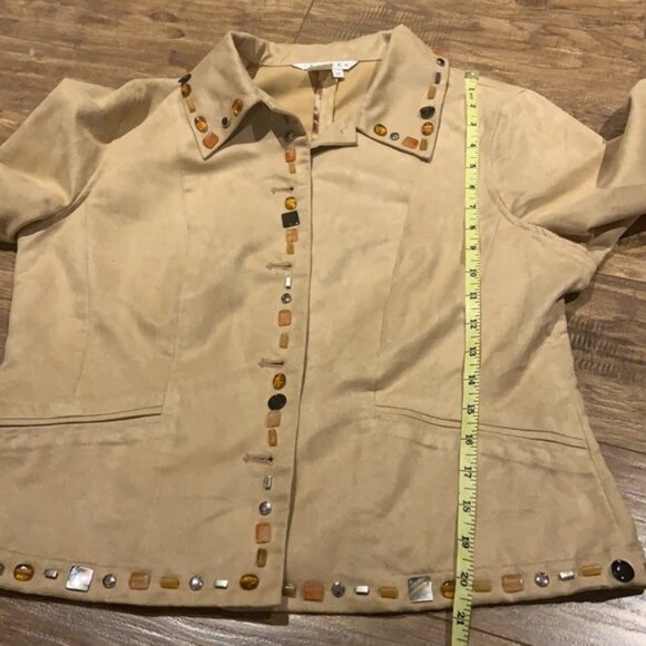 SPANNER soft suede blazer with beaded details - Picture 9 of 10